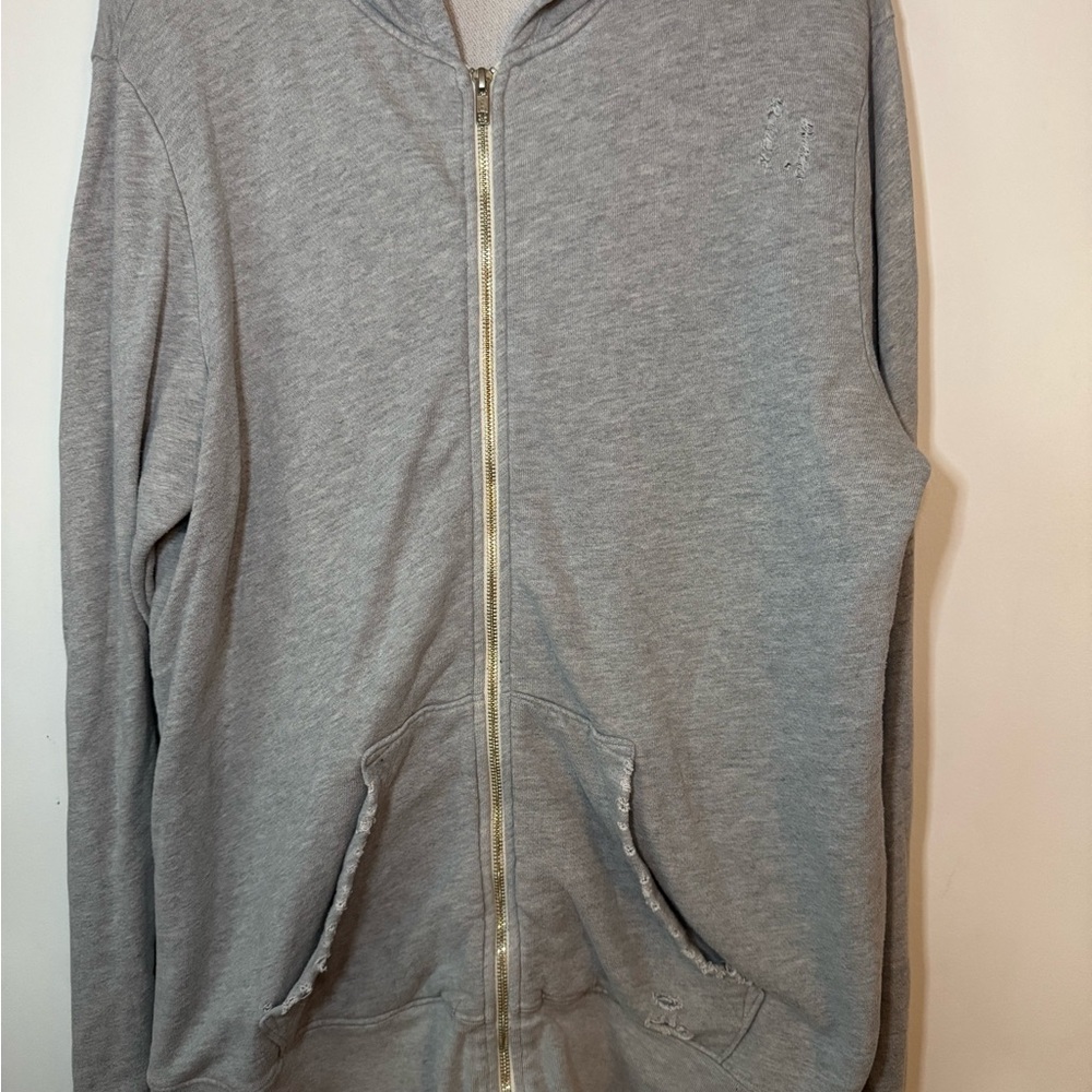 Men's Gray Zip-Up Sweater